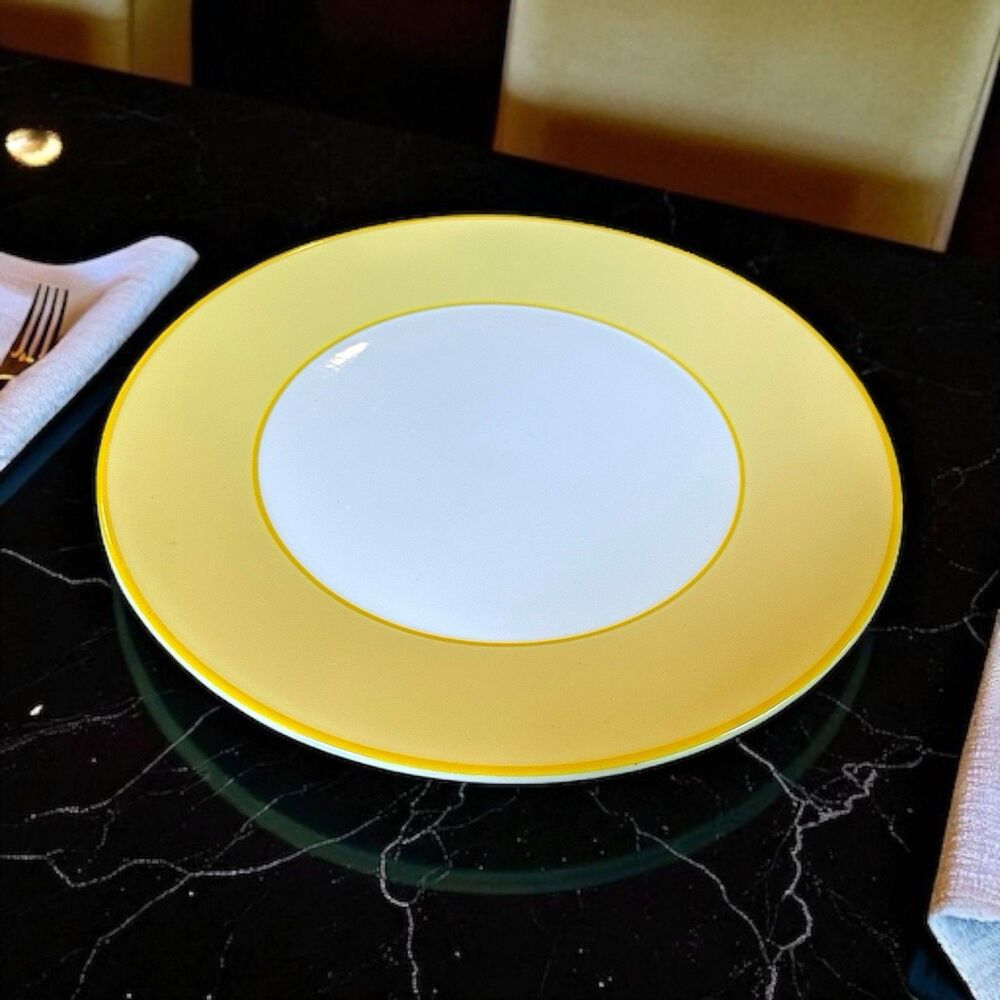 Vtg  Pagnossin Treviso Italy Ironstone Chop Plate  12” Martinique Yellow Platter